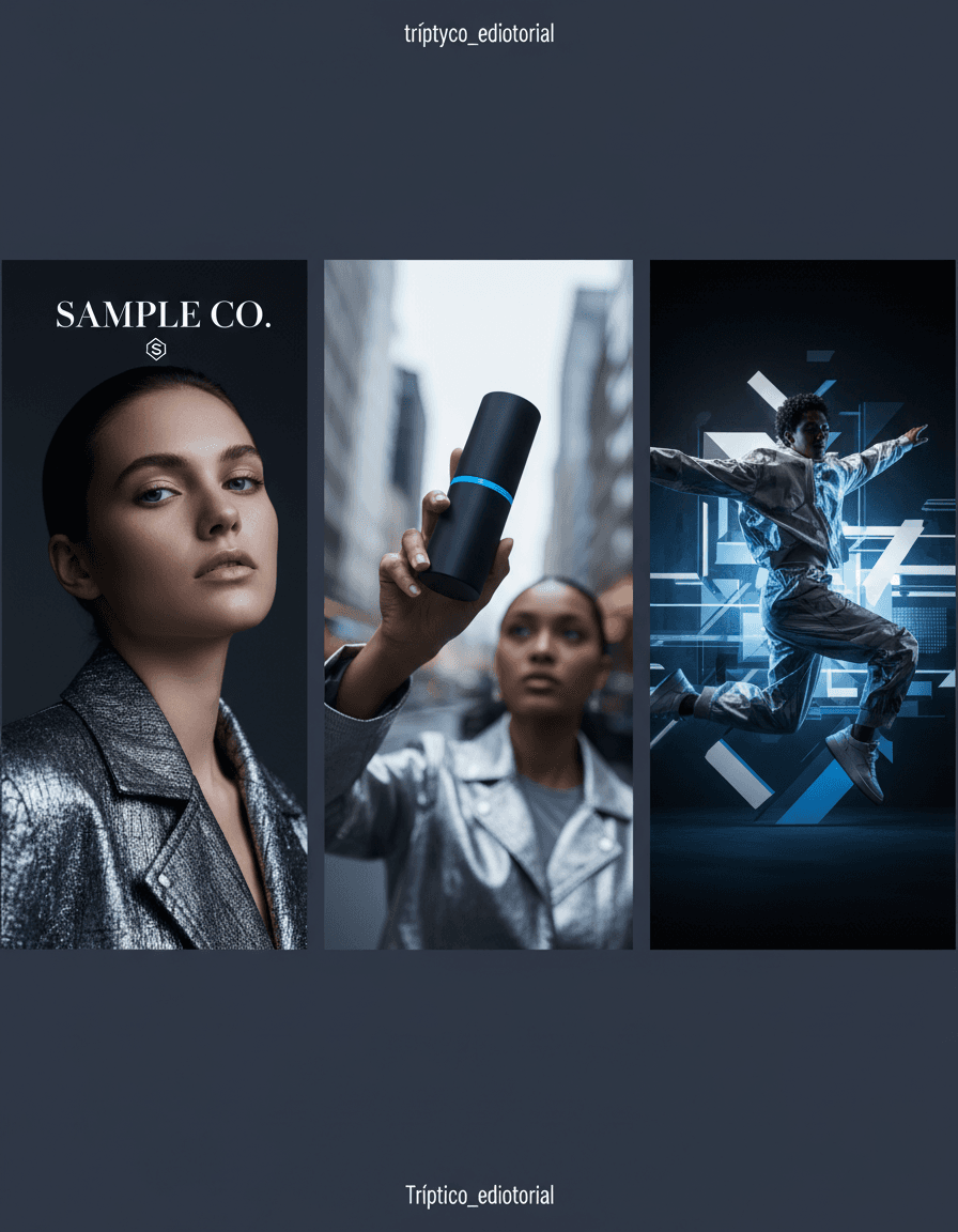 Vista previa de estilo de contenido: triptych editorial
