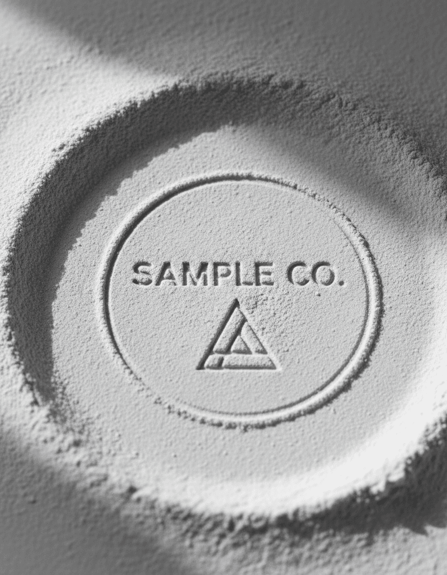 Vista previa de estilo de contenido: logo powder impression
