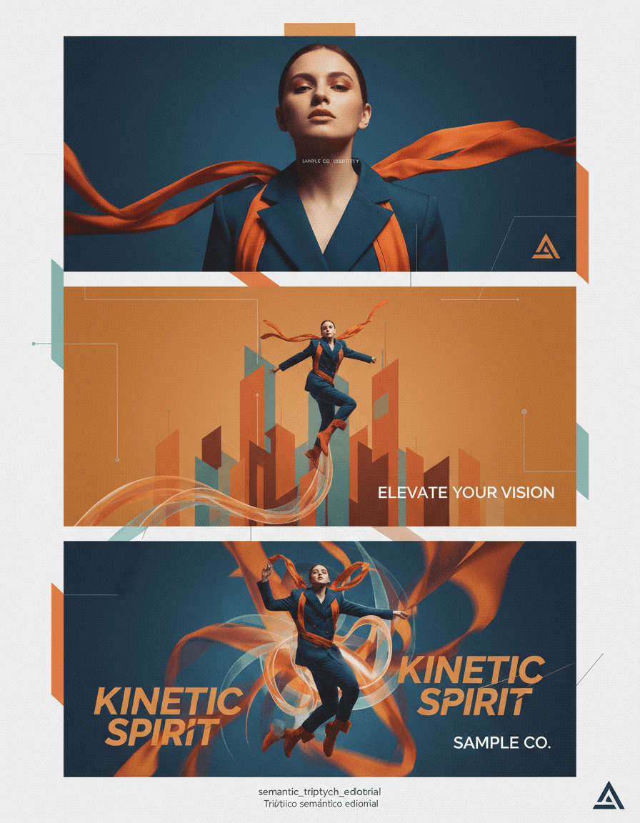 Vista previa de estilo de contenido: semantic triptych editorial
