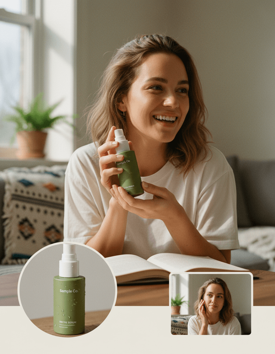 Vista previa de estilo de contenido: influencer product showcase