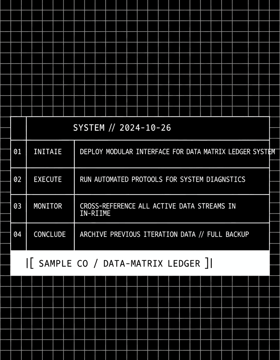 Vista previa de estilo de contenido: data matrix ledger