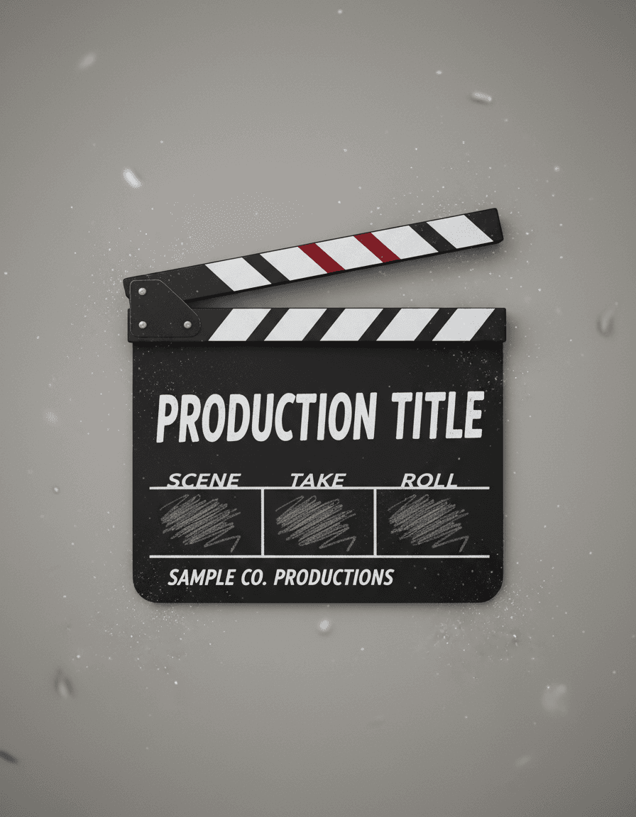 Vista previa de estilo de contenido: film slate production cover