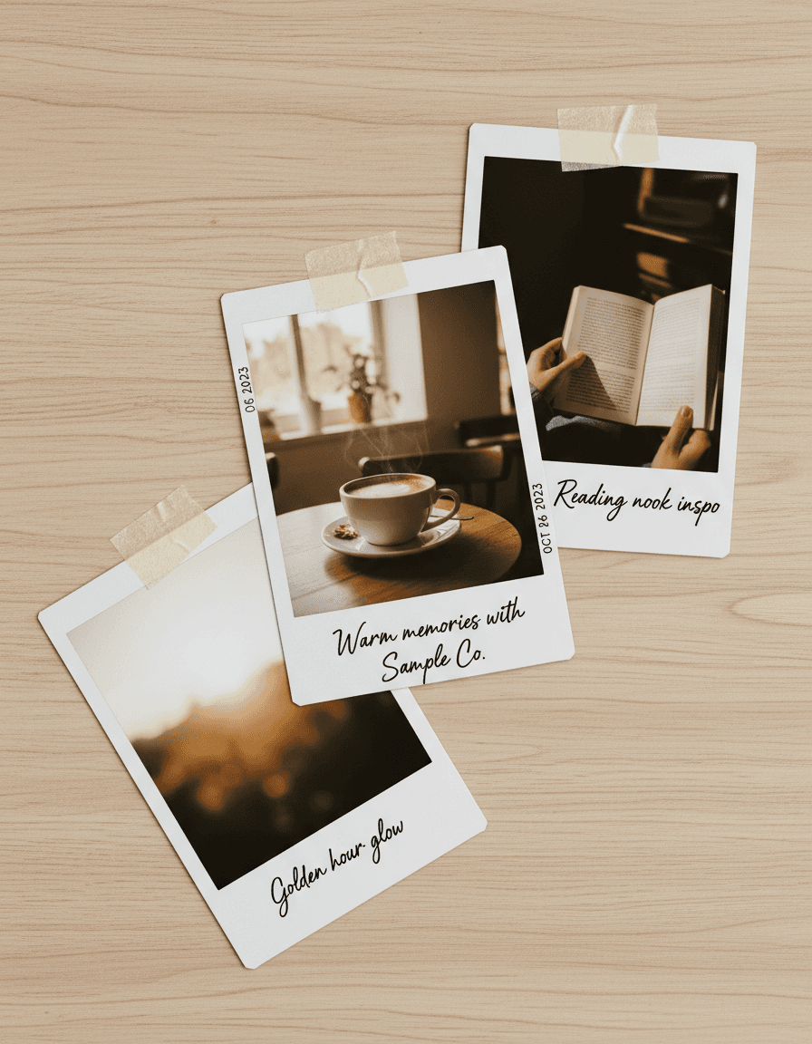 Vista previa de estilo de contenido: polaroid memo stack