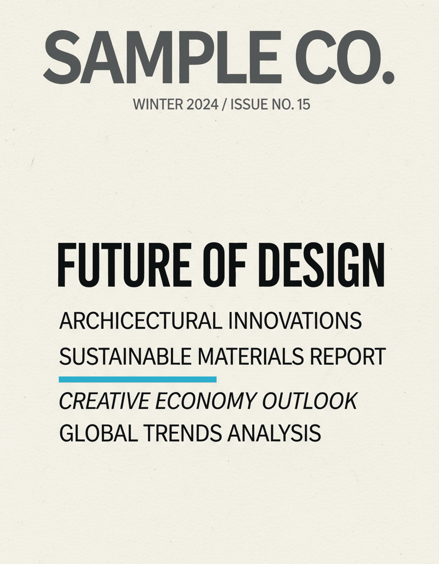 Vista previa de estilo de contenido: editorial cover lines stack