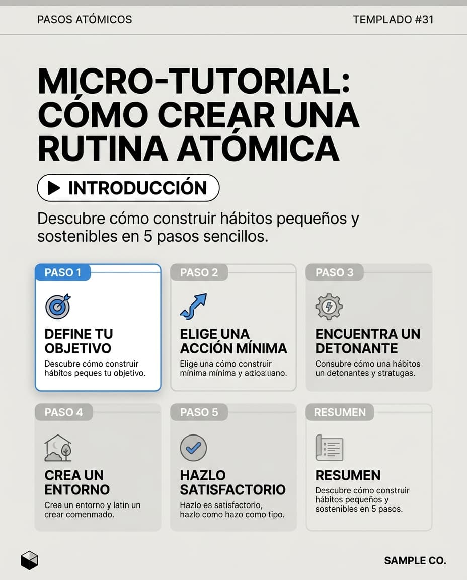 Vista previa de estilo de contenido: micro tutorial system