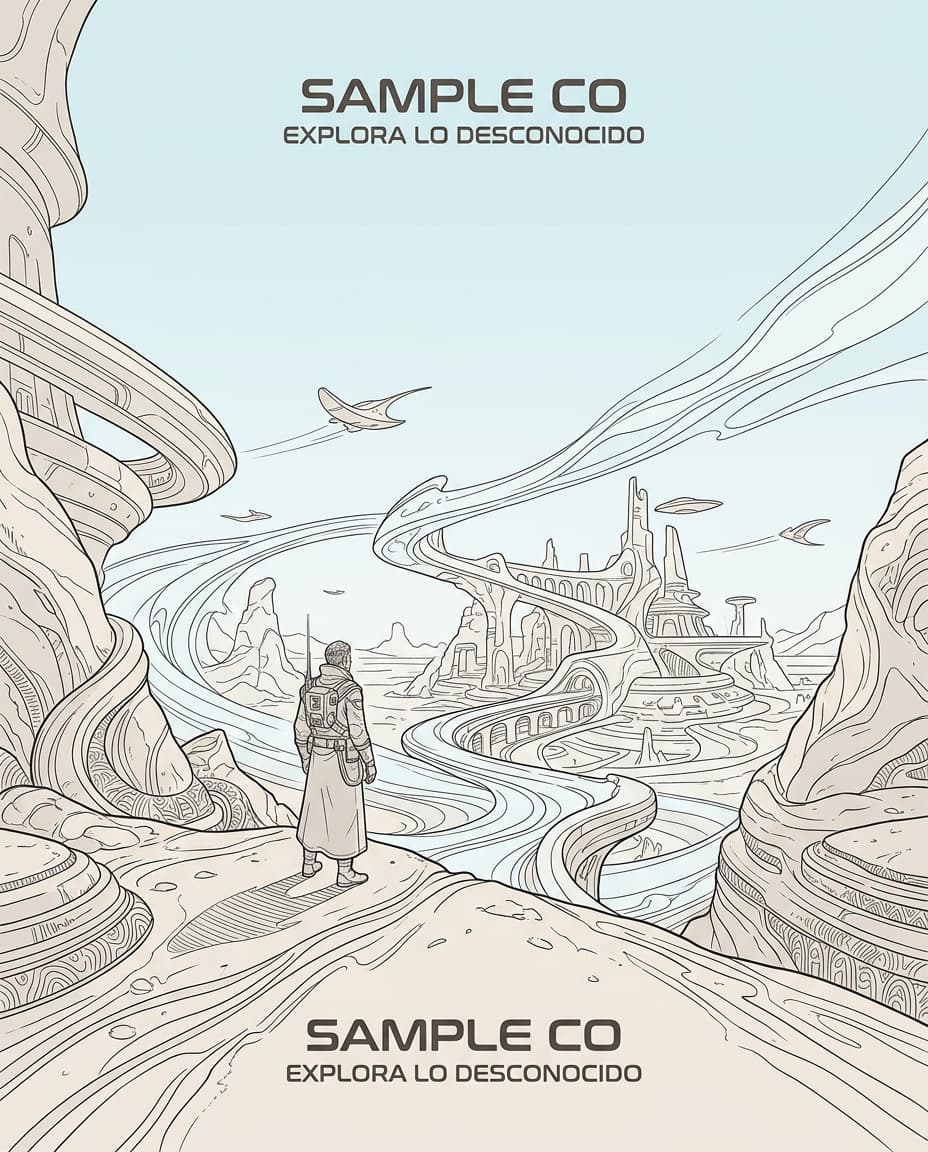 Vista previa de estilo de contenido: clean retro line sci fi