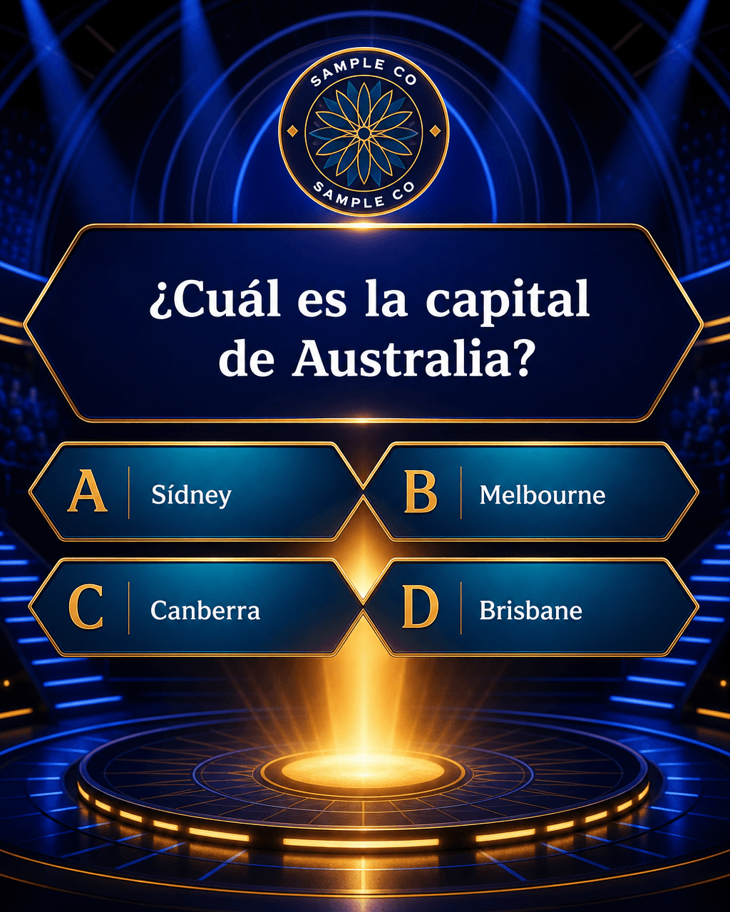 Vista previa de estilo de contenido: trivia millionaire spotlight